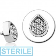 STERILE SURGICAL STEEL JEWELLED ATTACHMENT FOR 1.6MM INTERNALLY THREADED PINS - DROP