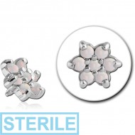 STERILE SURGICAL STEEL SYNTHETIC OPAL ATTACHMENT FOR 1.6MM INTERNALLY THREADED PINS - FLOWER