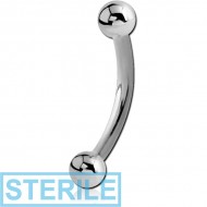 STERILE SURGICAL STEEL INTERNALLY THREADED CURVED MICRO BARBELL PIERCING