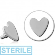 STERILE SURGICAL STEEL HEART FOR 1.2MM INTERNALLY THREADED PINS PIERCING
