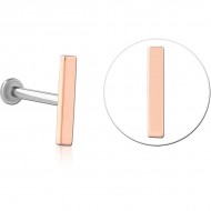 STERILE 14K ROSE GOLD ATTACHMENT WITH SURGICAL STEEL INTERNALLY THREADED MICRO LABRET PIN