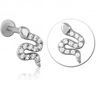 STERILE SURGICAL STEEL INTERNALLY THREADED JEWELLED MICRO LABRET
