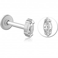 STERILE SURGICAL STEEL INTERNALLY THREADED JEWELED MICRO LABRET