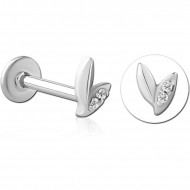 STERILE SURGICAL STEEL INTERNALLY THREADED JEWELED MICRO LABRET