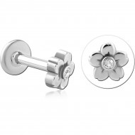 STERILE SURGICAL STEEL INTERNALLY THREADED JEWELLED MICRO LABRET