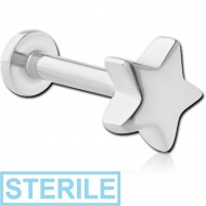STERILE SURGICAL STEEL INTERNALLY THREADED MICRO LABRET - STAR