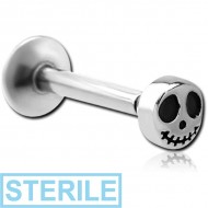 STERILE SURGICAL STEEL INTERNALLY THREADED MICRO LABRET - GHOST