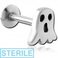 STERILE SURGICAL STEEL INTERNALLY THREADED MICRO LABRET - GHOST