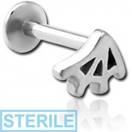 STERILE SURGICAL STEEL INTERNALLY THREADED MICRO LABRET PIERCING