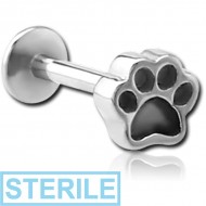 STERILE SURGICAL STEEL INTERNALLY THREADED MICRO LABRET PIERCING