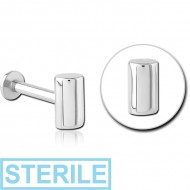 STERILE SURGICAL STEEL INTERNALLY THREADED MICRO LABRET - BAR