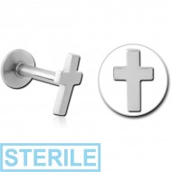 STERILE SURGICAL STEEL INTERNALLY THREADED MICRO LABRET PIERCING