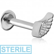 STERILE SURGICAL STEEL INTERNALLY MICRO LABRET WITH WING