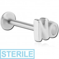 STERILE SURGICAL STEEL INTERNALLY THREADED MICRO LABRET WITH NO