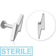 STERILE SURGICAL STEEL INTERNALLY THREADED MICRO LABRET- LIGHTNING