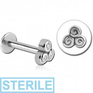 STERILE SURGICAL STEEL INTERNALLY THREADED MICRO LABRET