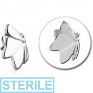 STERILE SURGICAL STEEL BUTTERFLY JEWELLED ATTACHMENT FOR 1.2MM INTERNALLY THREADED