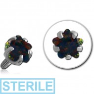 STERILE SURGICAL STEEL STAR PRONG SET SYNTHETIC OPAL FOR 1.2MM INTERNALLY THREADED PINS