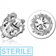 STERILE SURGICAL STEEL JEWELLED MICRO ATTACHMENT FOR 1.2MM INTERNALLY THREADED PINS - CROWN