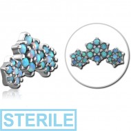 STERILE SURGICAL STEEL SYNTHETIC OPAL JEWELLED MICRO ATTACHMENT FOR 1.2MM INTERNALLY THREADED PINS - STARS