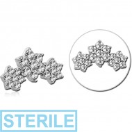 STERILE SURGICAL STEEL JEWELLED MICRO ATTACHMENT FOR 1.2MM INTERNALLY THREADED PINS - FLOWER