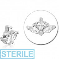 STERILE SURGICAL STEEL JEWELLED MICRO ATTACHMENT FOR 1.2MM INTERNALLY THREADED PINS PIERCING