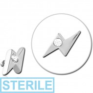 STERILE SURGICAL STEEL JEWELLED MICRO ATTACHMENT FOR 1.2MM INTERNALLY THREADED PINS - THUNDER PIERCING