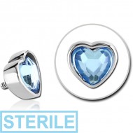 STERILE SURGICAL STEEL JEWELLED MICRO ATTACHMENT FOR 1.2MM INTERNALLY THREADED PINS - HEART