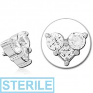 STERILE SURGICAL STEEL JEWELLED MICRO ATTACHMENT FOR 1.2MM INTERNALLY THREADED PINS - HEART