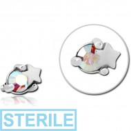 STERILE SURGICAL STEEL JEWELLED MICRO ATTACHMENT FOR 1.2MM INTERNALLY THREADED PINS - STAR AND GEM