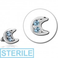 STERILE SURGICAL STEEL JEWELLED MICRO ATTACHMENT FOR 1.2MM INTERNALLY THREADED PINS - CRESCENT PRONGS