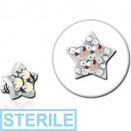 STERILE SURGICAL STEEL JEWELLED MICRO ATTACHMENT FOR 1.2MM INTERNALLY THREADED PINS - STAR PRONGS