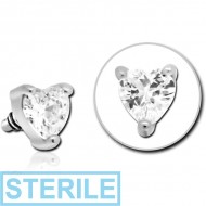 STERILE SURGICAL STEEL JEWELLED MICRO ATTACHMENT FOR 1.2MM INTERNALLY THREADED PINS - HEART