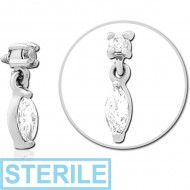 STERILE SURGICAL STEEL JEWELLED MICRO ATTACHMENT FOR 1.2MM INTERNALLY THREADED PINS PIERCING