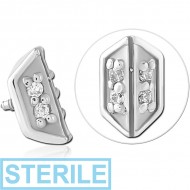STERILE SURGICAL STEEL JEWELLED MICRO ATTACHMENT FOR 1.2MM INTERNALLY THREADED PINS PIERCING