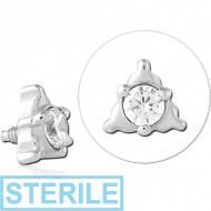 STERILE SURGICAL STEEL JEWELLED MICRO ATTACHMENT FOR 1.2MM INTERNALLY THREADED PINS PIERCING
