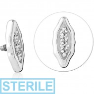 STERILE SURGICAL STEEL JEWELLED MICRO ATTACHMENT FOR 1.2MM INTERNALLY THREADED PINS PIERCING