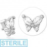 STERILE SURGICAL STEEL JEWELLED MICRO ATTACHMENT FOR 1.2MM INTERNALLY THREADED PINS PIERCING