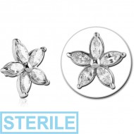 STERILE SURGICAL STEEL JEWELLED MICRO ATTACHMENT FOR 1.2MM INTERNALLY THREADED PINS - FLOWER