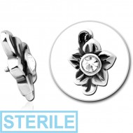 STERILE SURGICAL STEEL JEWELLED MICRO ATTACHMENT FOR 1.2MM INTERNALLY THREADED PINS - FLOWER