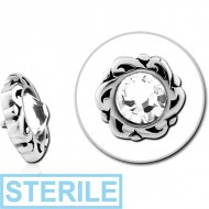 STERILE SURGICAL STEEL JEWELLED MICRO ATTACHMENT FOR 1.2MM INTERNALLY THREADED PINS - FLOWER