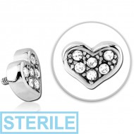 STERILE SURGICAL STEEL JEWELLED MICRO ATTACHMENT FOR 1.2MM INTERNALLY THREADED PINS - HEART