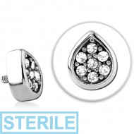 STERILE SURGICAL STEEL JEWELLED MICRO ATTACHMENT FOR 1.2MM INTERNALLY THREADED PINS - DROP