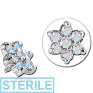 STERILE SURGICAL STEEL JEWELLED MICRO ATTACHMENT FOR 1.2MM INTERNALLY THREADED PINS - FLOWER