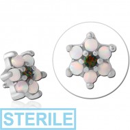 STERILE SURGICAL STEEL SYNTHETIC OPAL ATTACHMENT FOR 1.2MM INTERNALLY THREADED PINS - FLOWER