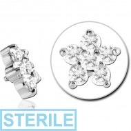 STERILE SURGICAL STEEL JEWELLED MICRO ATTACHMENT FOR 1.2MM INTERNALLY THREADED PINS - FLOWER