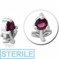 STERILE SURGICAL STEEL JEWELLED MICRO ATTACHMENT FOR 1.2MM INTERNALLY THREADED PINS - FLOWER