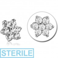 STERILE SURGICAL STEEL JEWELLED MICRO ATTACHMENT FOR 1.2MM INTERNALLY THREADED PINS - FLOWER