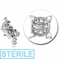 STERILE SURGICAL STEEL JEWELLED MICRO ATTACHMENT FOR 1.2MM INTERNALLY THREADED PINS - FILIGREE
