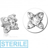 STERILE SURGICAL STEEL JEWELLED MICRO ATTACHMENT FOR 1.2MM INTERNALLY THREADED PINS - SQUARE